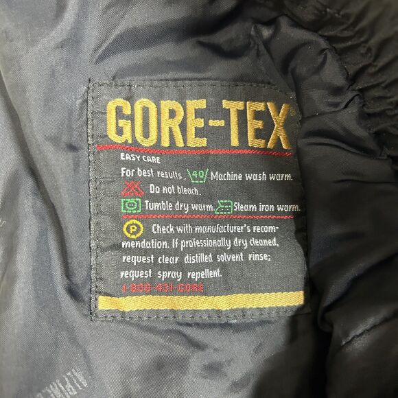 Vintage Alpine Design Gore-Text Ski Pants Men's Medium Black Fleece Lined Snow - Picture 14 of 15